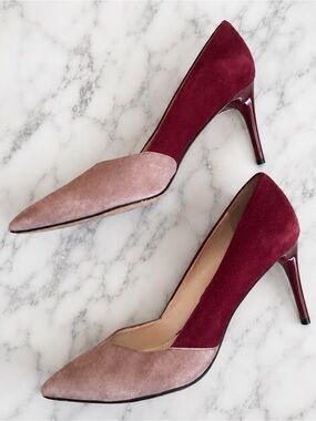 Carolinna Espinosa Suede Two-Toned Heels Size women's 8 Colorblock Pointed